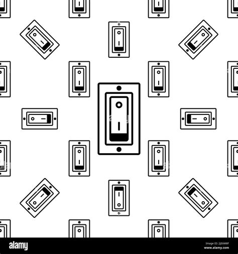 Switch Icon Seamless Pattern, Electrical Switch Vector Art Illustration ...