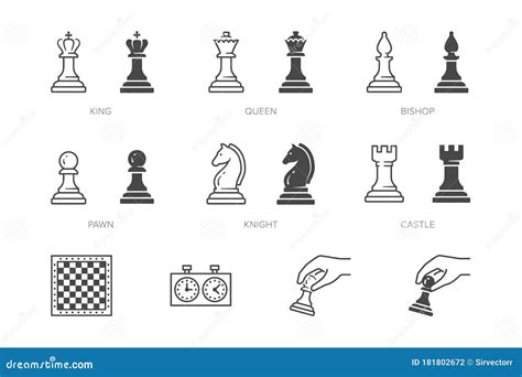 Chess Piece Line Icon. Vector Outline Illustration Of Pawn, Knight ...