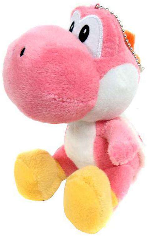 New Super Mario Bros. San-Ei 5 Inch Plush Keychain Yoshi Pink - ToyWiz