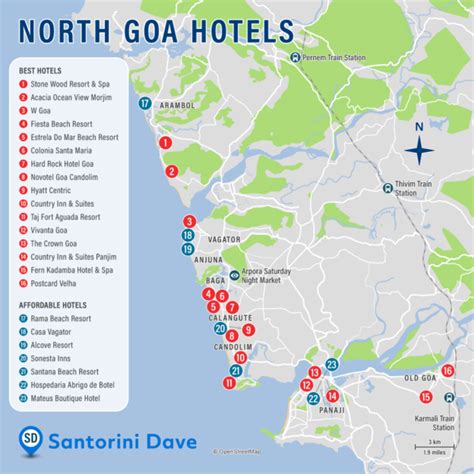 GOA HOTEL MAP - Best Areas, Neighborhoods, & Places to Stay