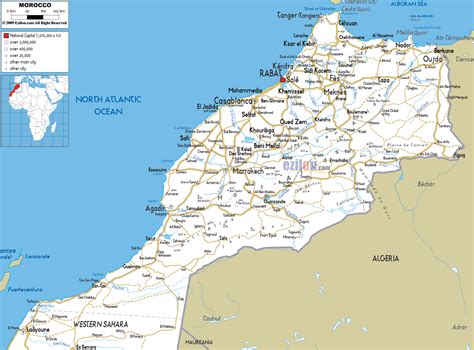 Large road map of Morocco with cities and airports | Morocco | Africa ...