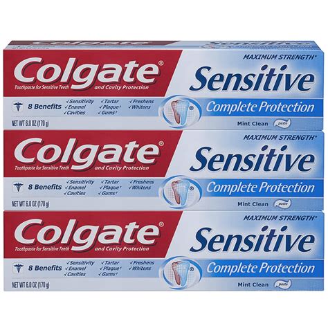 Amazon.com : Colgate Sensitive Complete Protection Toothpaste, 3 Count ...