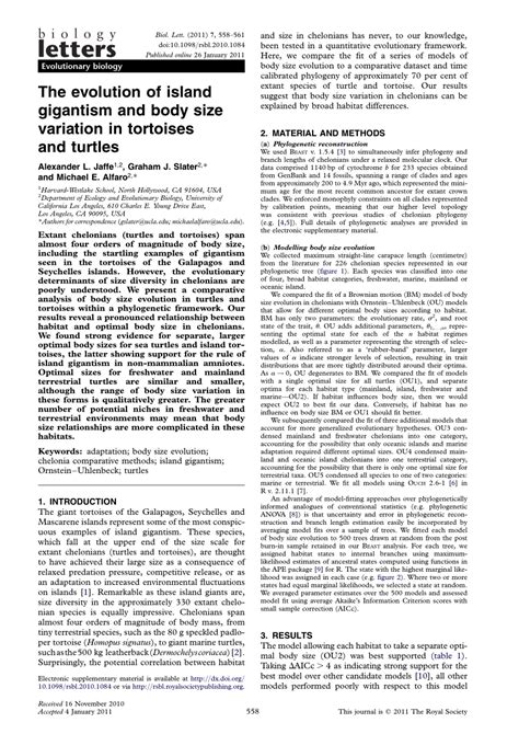 (PDF) The evolution of island gigantism and body size variation in ...