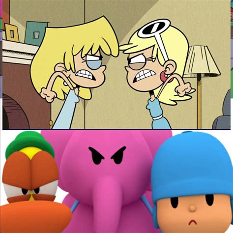 Pocoyo elly and pato angry at leni and lori grumpy by enteryourpassword ...