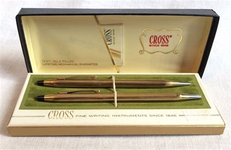 Cross Pen & Pencil Set 1/20 12k Gold Filled Made in USA in Original Box ...