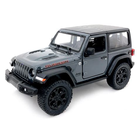 2018 Jeep Wrangler Rubicon 4x4 1:34 Scale Diecast Model Hard Top Gray ...