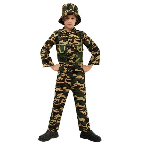 Army Soldier Military Uniform Costume Cosplay for Boys Career ...