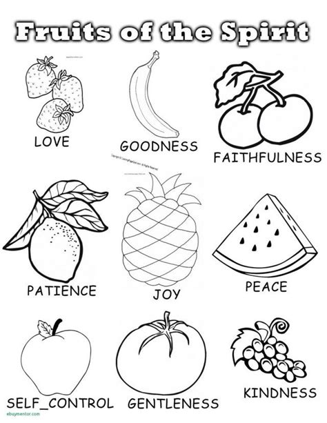 Fruits Of The Holy Spirit Coloring Pages