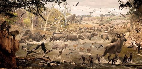 Australopithecines at a waterhole by Velizar Simeonovski Reptiles ...