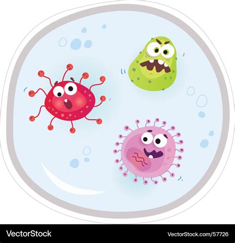 Germs under the microscope Royalty Free Vector Image