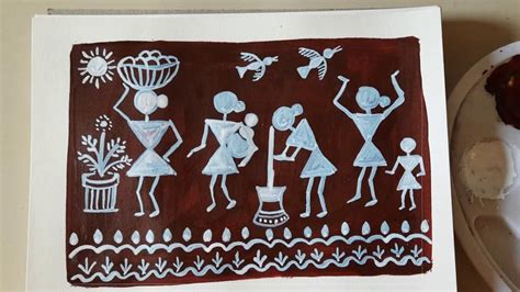 Warli painting tutorial easy step by step | Warli art of village woman ...