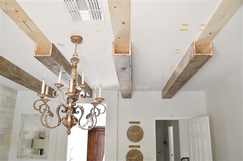 DIY Faux Wood Beams | Ceiling beams living room, Beams living room ...