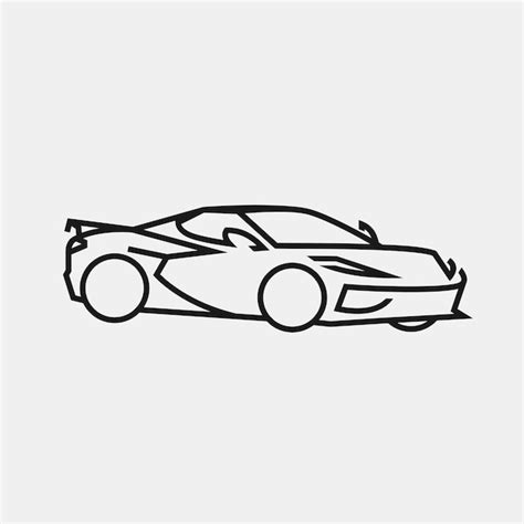 Premium Vector | Line art car logo design vector