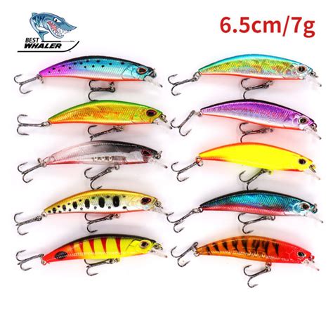 Fish bait Fishing Gear 6.5cm/7g Sinking Minnow Fishing Lure Water Long ...