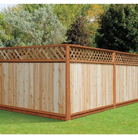 6-ft H x 8-ft W Western Red Cedar Lattice-Top Fence Panel in the Wood ...