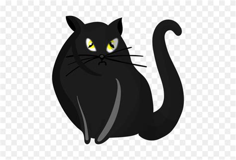 Black Cat Illustration - Black Cat PNG - FlyClipart