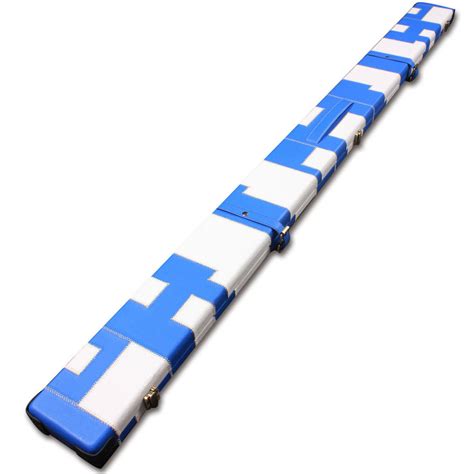 Handmade 1 Piece Wide Snooker Cue Case - Blue/White - (Holds 3 x 1 ...