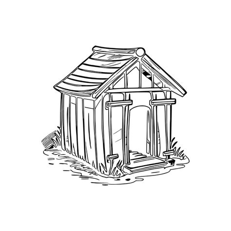 Premium Vector | Dog house coloring book dog house coloring page black ...