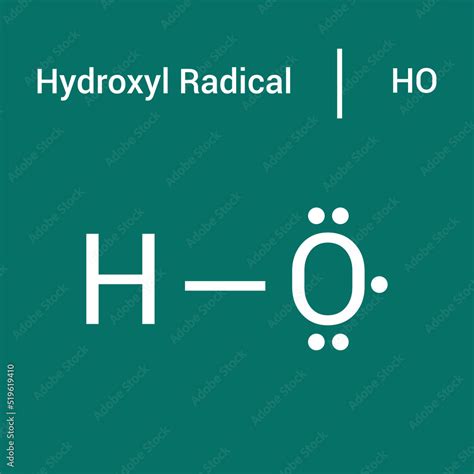 chemical structure of Hydroxyl radical (HO) Stock Vector | Adobe Stock