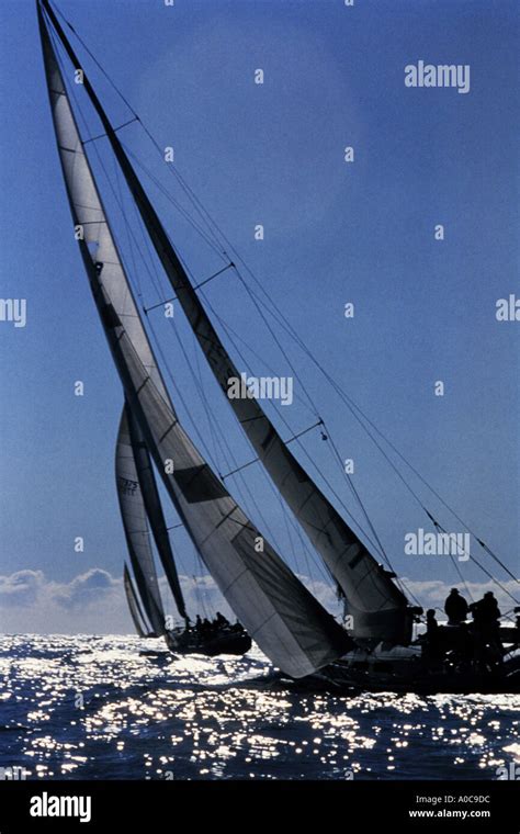 sailboats racing on the ocean Stock Photo - Alamy