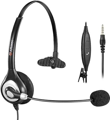 Amazon.com: Arama Cell Phone Headset with Microphone Noise Cancelling ...