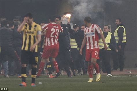 Olympiacos' quarter-final with AEK abandoned after an 89th minute goal ...