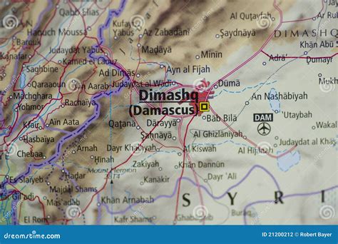 Damascus Map stock photo. Image of palestine, israel - 21200212