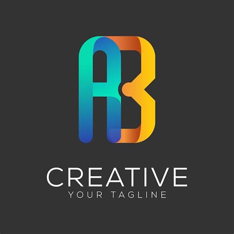 Premium Vector | Letter ab design gradient colorful logo