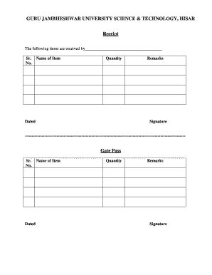 Returnable Gate Pass Format - Fill Online, Printable, Fillable, Blank ...