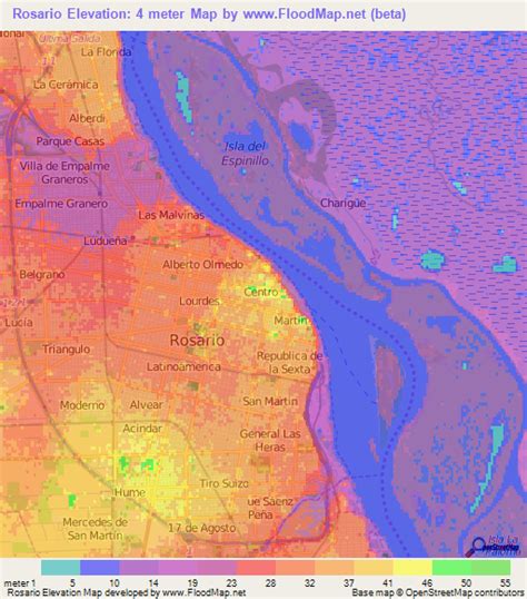 Elevation of Rosario,Argentina Elevation Map, Topography, Contour