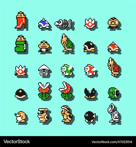 Set of enemies characters from super mario bros 3 Vector Image