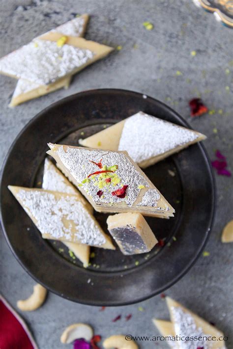 Kaju Katli Recipe | Kaju Barfi (Easy, No-Cook Recipe) - Aromatic Essence