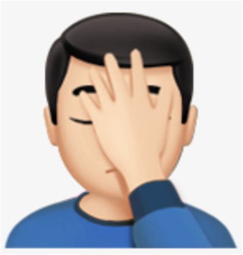 Facepalm Emoji Png - Male Facepalm Emoji Png - Free Transparent PNG ...