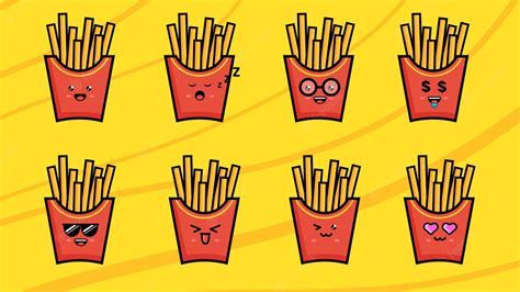 Download French Fries Emoji Art Wallpaper | Wallpapers.com