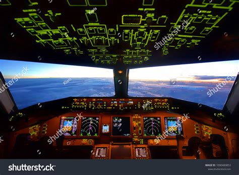 Boeing 777 Cockpit Flying Over Over Stock Photo 1090480853 | Shutterstock