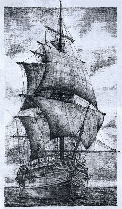 Galleon Drawing at PaintingValley.com | Explore collection of Galleon ...