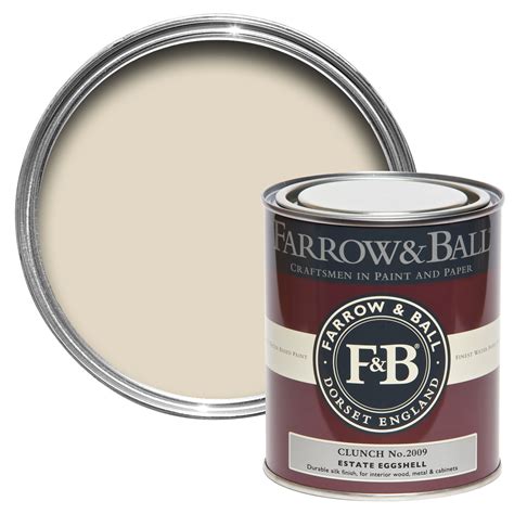 Farrow & Ball Estate Eggshell Clunch No.2009 Silk Sheen Estate Eggshell ...