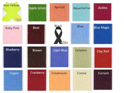 3 GROSGRAIN Polyester Ribbon 95 COLORS R-Z Available in 20 Yard & 50 ...