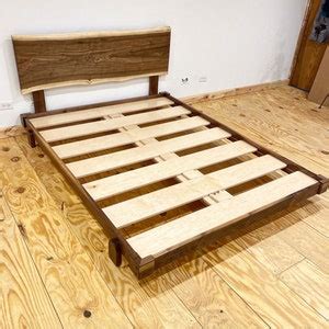 Wooden Bed Frame, Walnut Bed Frame, Minimalist Bed Frame, Modern Bed ...