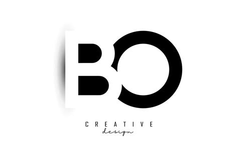 Letters BO Logo with black and white negative space design. Letters B ...