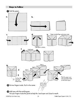 Folded Paper Frilled Lizard Popper by Evan-Moor Educational Publishers