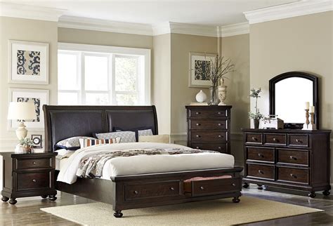 Faust Dark Cherry Storage Platform Bedroom Set from Homelegance (1834-1 ...