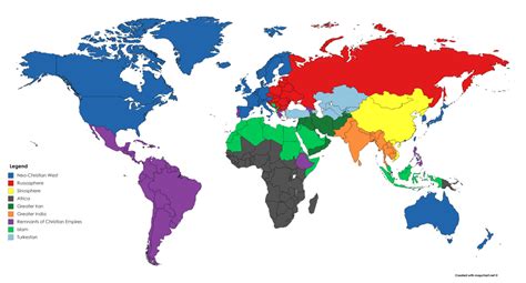 The ultimate cultural map of the world (by Adûnâi) : MapPorn