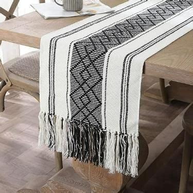 LUFEIJIASHI Woven Table Runners Farmhouse Style,Boho Table Runners 90 ...