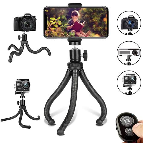 Phone Tripod, Flexible Cell Phone Tripod Adjustable Camera Stand Holder ...