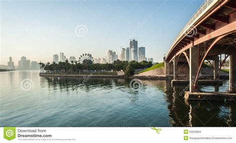 Skyline of Sharjah City, United Arab Emirates Stock Photo - Image of ...