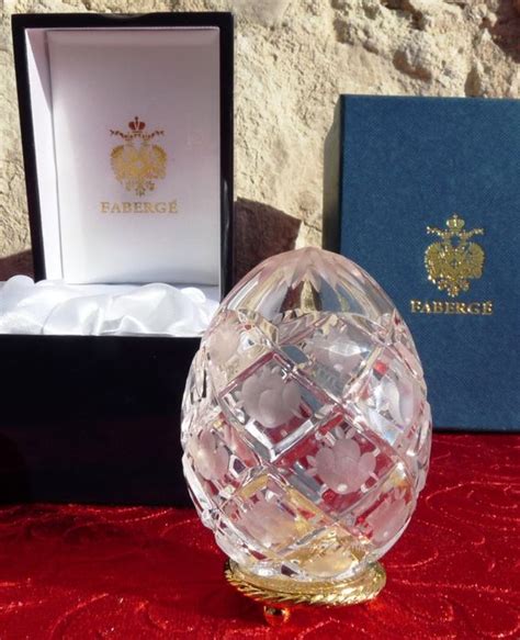 Crystal Faberge - egg Imperial Collection - engraved - Catawiki