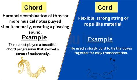 Chord vs. Cord-Difference between and Examples