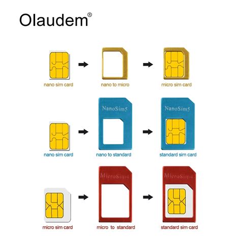 4 in 1 Nano Sim Card Adapters + Micro Sim + Stander Sim Card SIM Card ...