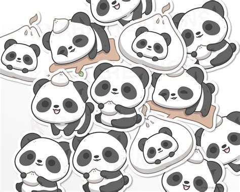 Cute Panda Stickers Panda Dumpling Sticker Bao Stickers - Etsy